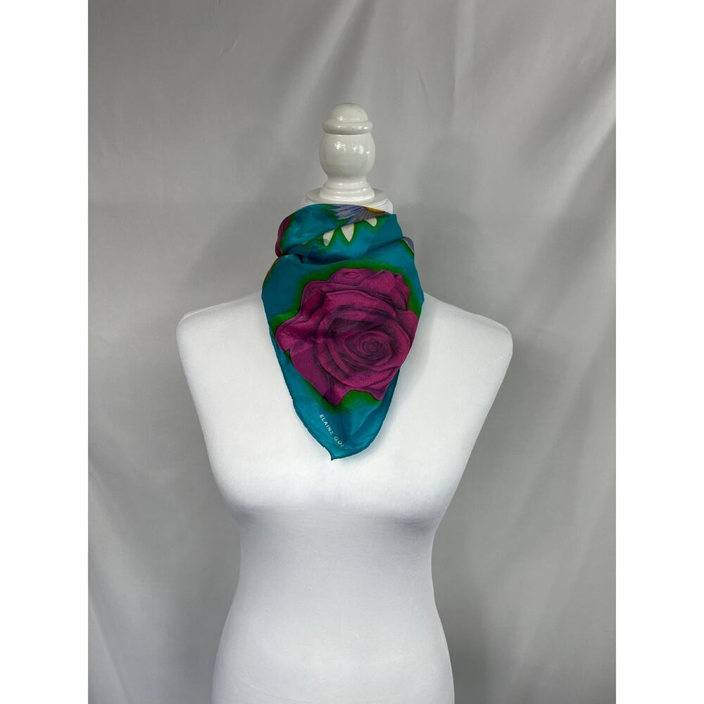 Elaine Gold Floral Square Scarf